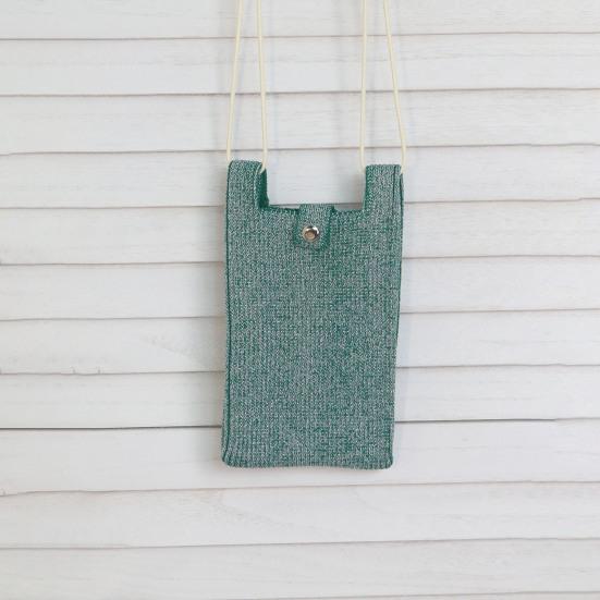 Knitted Mobile Phone Bag Solid Color Shoulder Bag Crossbody Sling Bag with Adjustable Strap for Street Daily Outings Travel Commuting