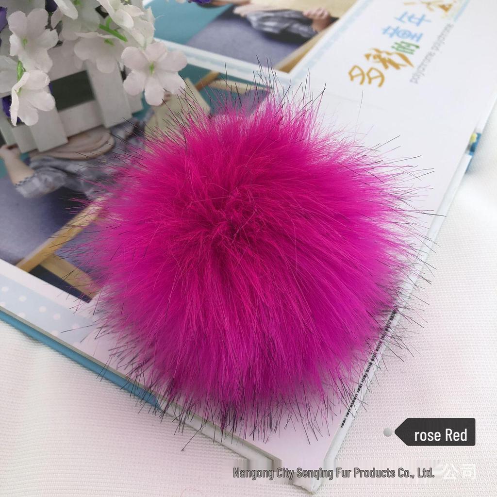 Colored 15cm Fluffy Faux Fur Fox Ball for DIY Hat Pendant