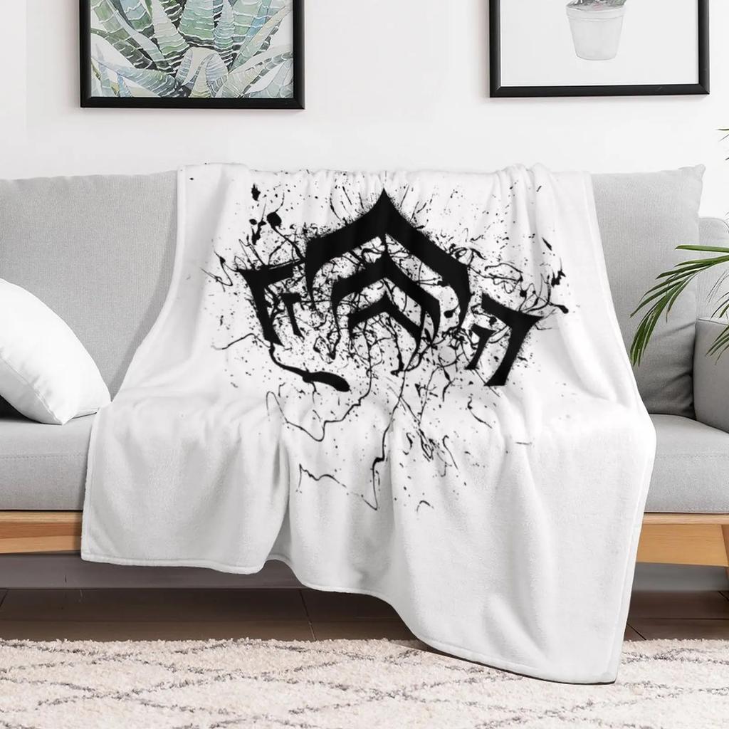 warframe logo Throw Blanket Travel Size Cozy Blanket for Plane Train
