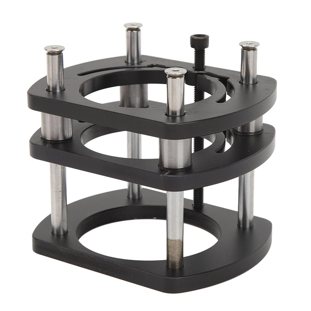 Trimming Machine Router Lift Table Base Aluminum Alloy Router Lift System with 4 Jaw Clamping Black