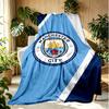 Manchester City FC Pattern Blanket for Home Decoration, Bed, Sofa, Car Travel, Camping, Suitable for All Seasons, Birthday Christmas Gift
