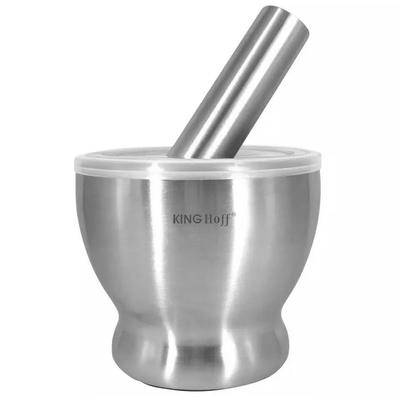 KINGHOFF KH-1661 Stainless Steel Mortar with Lid 13cm