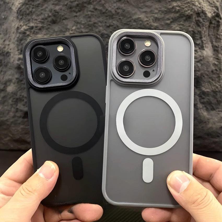 Applicable To IPhone17promax Metal Diamond Pattern Lens Mobile Phone Case Apple 16 Skin Skin Matte Magnetic Suction Protective Case