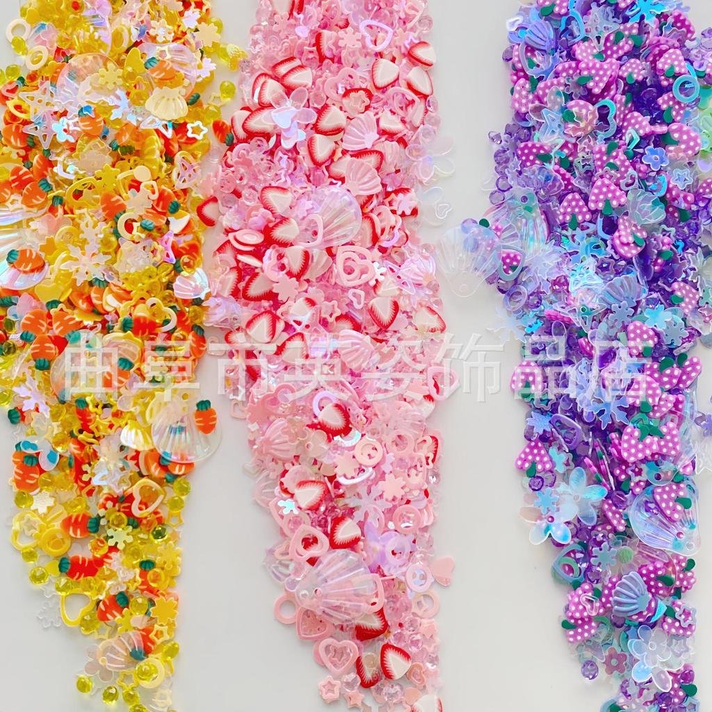 Glitter DIY Resin Filler: Mixed Polymer Clay Shell, Star & Heart Sequins for Nail Art & Toy Decoration