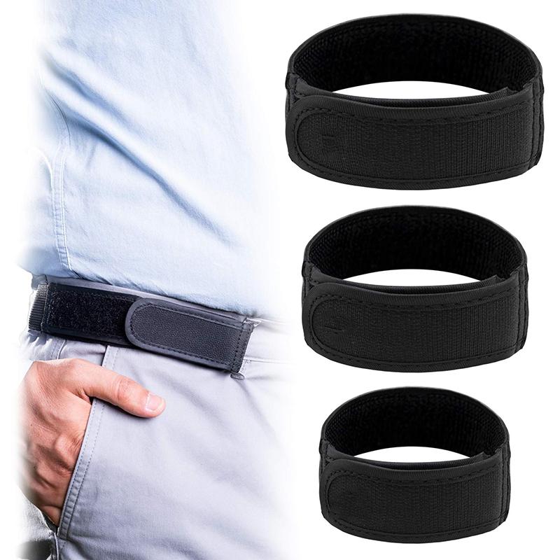 3Pcs Casual and Versatile Use Convenient Velcro Belt Unisex No-Buckle Elastic Belt with Adjustable Invisible Elastic Belt