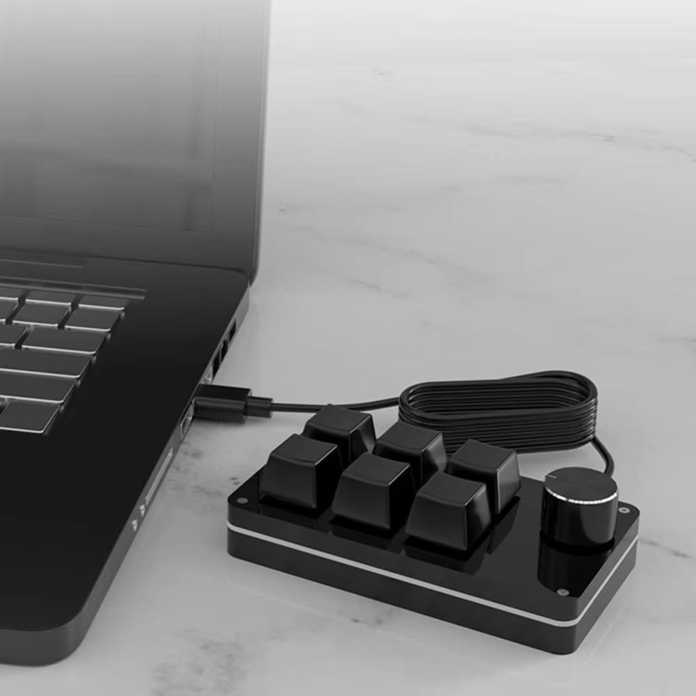 USB Wired Mini Custom Programming Keyboard RGB Knob Keypads Mini Mechanical Keyboard  for Photoshop