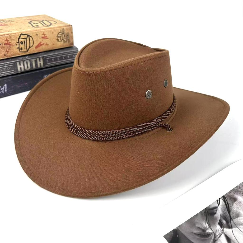 Vintage Western Cowboy Hat Men'S Top Hat British Knight Hat Shade Jazz Hat Women'S Summer Sunscreen Eaves
