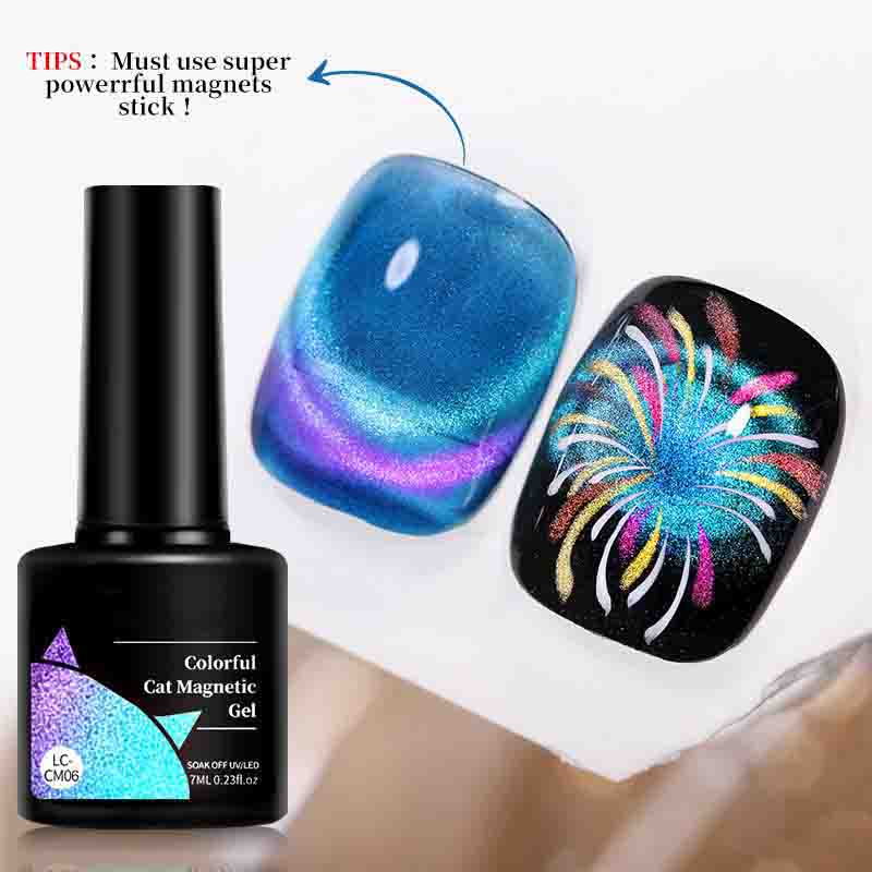 

Синий гель-лак для ногтей «кошачий глаз» с глиттером, блестящим эффектом, УФ-гель-лак, мерцающая пыль, декор для ногтей «сделай сам»