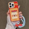 Cute Cartoon Phone Case For iPhone 11 Case iPhone 13 12 16 14 15 Pro Max 7 8 Plus XR X XS SE 2 3 Wrist Chain Soft Card Bag Cover