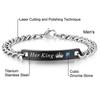 Her King His Queen Titanium Steel Couple Bracelets In Rose Gold and Black Enamel
