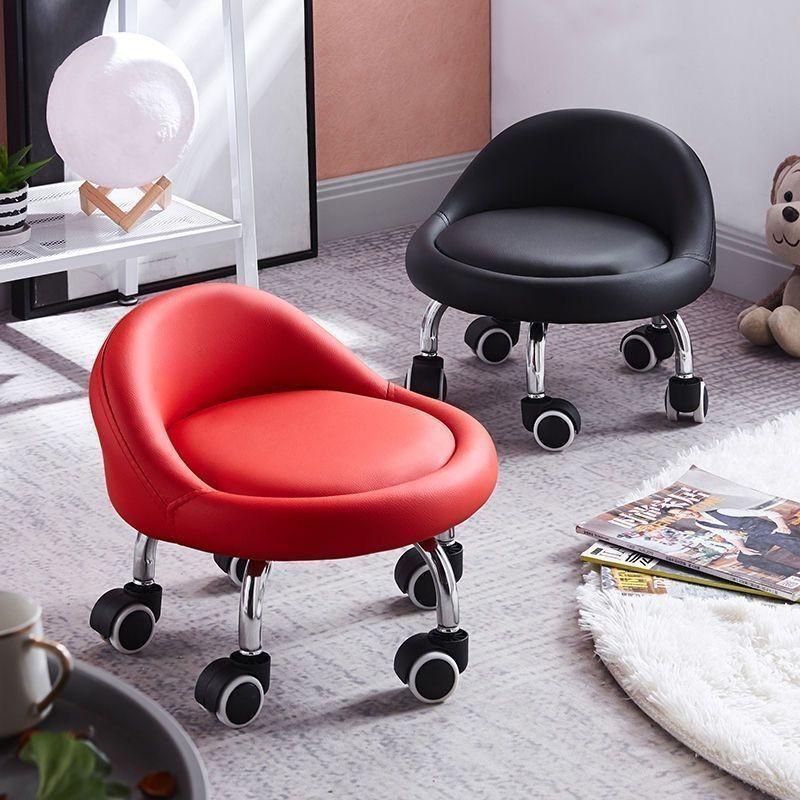 Household Mobile Universal Wheeled Stool Thickened Frame Round Pulley Stool Portable Low Swivel Chair Tool