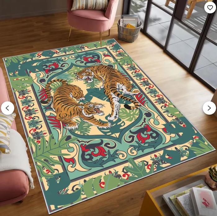 1-piece Leopard Print Couple Style Carpet Suitable for Kitchen, Bathroom, Laundry Room and Home Decoration