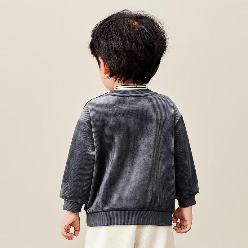 Mini Balabala Winter Fleece-Lined Crewneck Sweatshirt