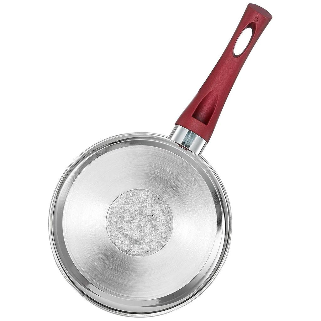 Stainless Steel Heavy Bottom Sauce Pan with Glass Lid|Three Layer Impact Forged Bottom for Durability|Premium Look with Soft Touch Handles&Knob