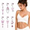 Butterfly Design Fake Belly Ring Zircon Belly Button Rings Navel Rings Fashion Accessory