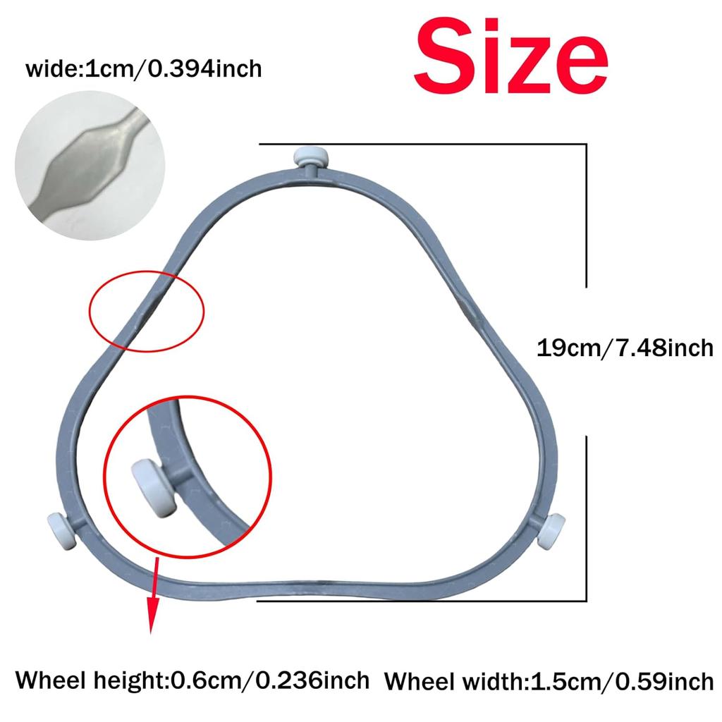 W11252182 8206227 Microwave Turntable Ring, Rotating Ring Roller 8206227, Middle Glass Plate Tray Support Holder, Replacement Inner Ring for