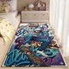 Area Rug, Skater Hoodie Purple Blue Graffiti Street Art Poster, Bedroom Decor, Non-Slip Mat