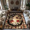 Vintage Floral Area Rug Non Slip Washable Indoor Outdoor Doormat Home Decor Farmhouse Entryway Carpet Floor Mat Living Room Deco
