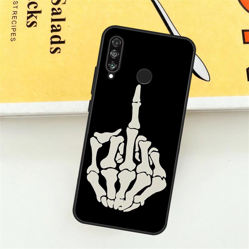 Skeleton Middle Finger For Huawei Nova 9 10 SE 7i 8i 11i 12i 12s Y73 Y72 Y61 Y91 Y90 Y70 P30 P40 Lite Y60 Pro Case