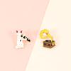 Funny Cat Brooch Play Music Drink Water Kitty Cartoon Animal Enamel Pins Bag Clothes Lapel Pin Cute Badge Jewelry Gift for Kids