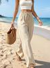Women High Waist Wide Leg Pants Elastic Waist Loose Fit Drape Trousers Wrinkle Free Breathable Casual Summer Pants