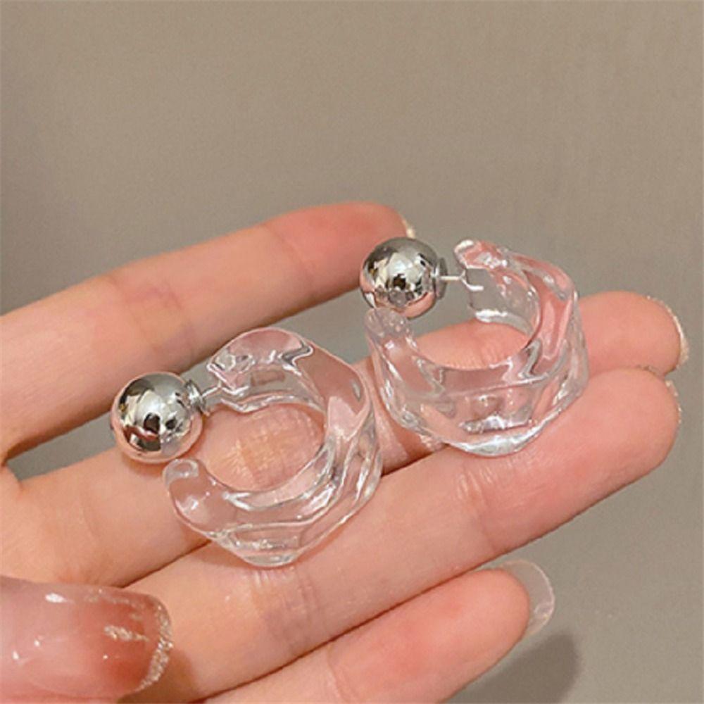 Lightweight Acrylic Hoop Earrings Metal Resin Earrings New Fashion Earrings Women Jewelry