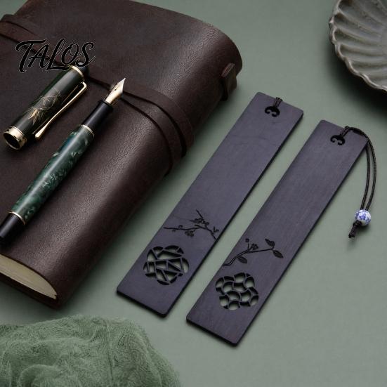 Talos Spring Window Cutout Bookmark, Rosewood Redwood Page Marker, Hollow Carved Wood Bookmark for Readers, Literary Gift