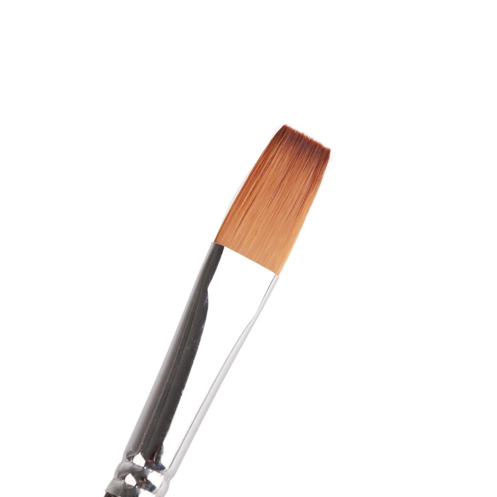 9 PCS Artist Professional Nylon Narrow Flat Tipped Long Handle Paint Brushes Set