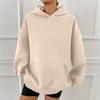 Women's Fashion Casual Solid Color Pocket Long Sleeve Hoodie