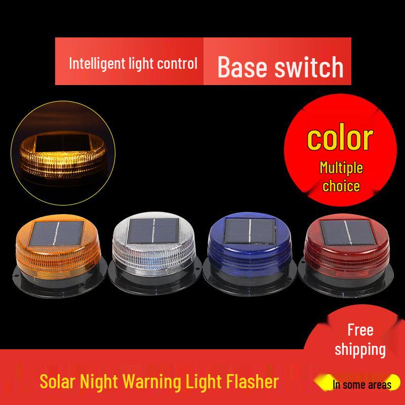 Red & Blue Solar Magnetic Roof Warning Light