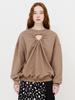 The Studio K Cut-Out Heart Shirred Sweatshirt (Taupe)