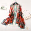 Silk Scarf Folral Women Summer Hijab  Luxury Print Sunscreen Shawl Wraps Bandana Ladies Head Scarves Large Foulard Echarpe