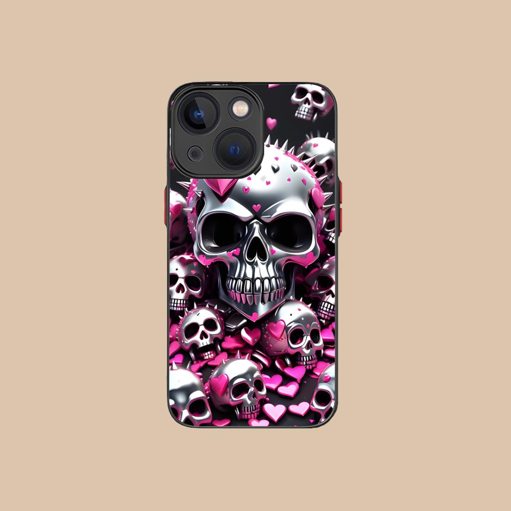 Silver Skull Silicone Mobile Phone Case for iPhone 17 16 15 14 13 12 11 X XR XS Air Pro Max Plus Mini Colorful Cover