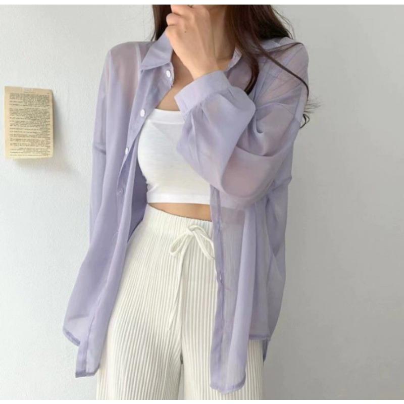 Sun Protection Clothing Thin Coat Women's New Summer Loose Breathable Ice Silk Chiffon Shirt