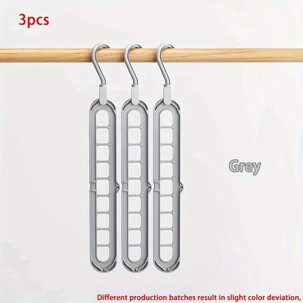 Plastic Multifunctional Hangers Heavy Duty Space Saving 9 Holes Clothes Organizer for Bedroom Cabinet Wardrobe Home Storage Use