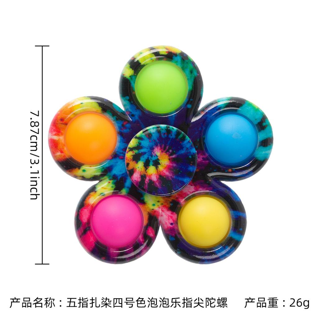 Tie Dye Simple Fidget Spinner Pop Finger Toys Push Bubble Hand Spinner for ADHD Anxiety Stress Relief Sensory Gifts for Kids