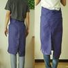 fabrizm Made in Japan Full Apron Long Length Soft Linen Indigo Blue 1549-bl-bl
