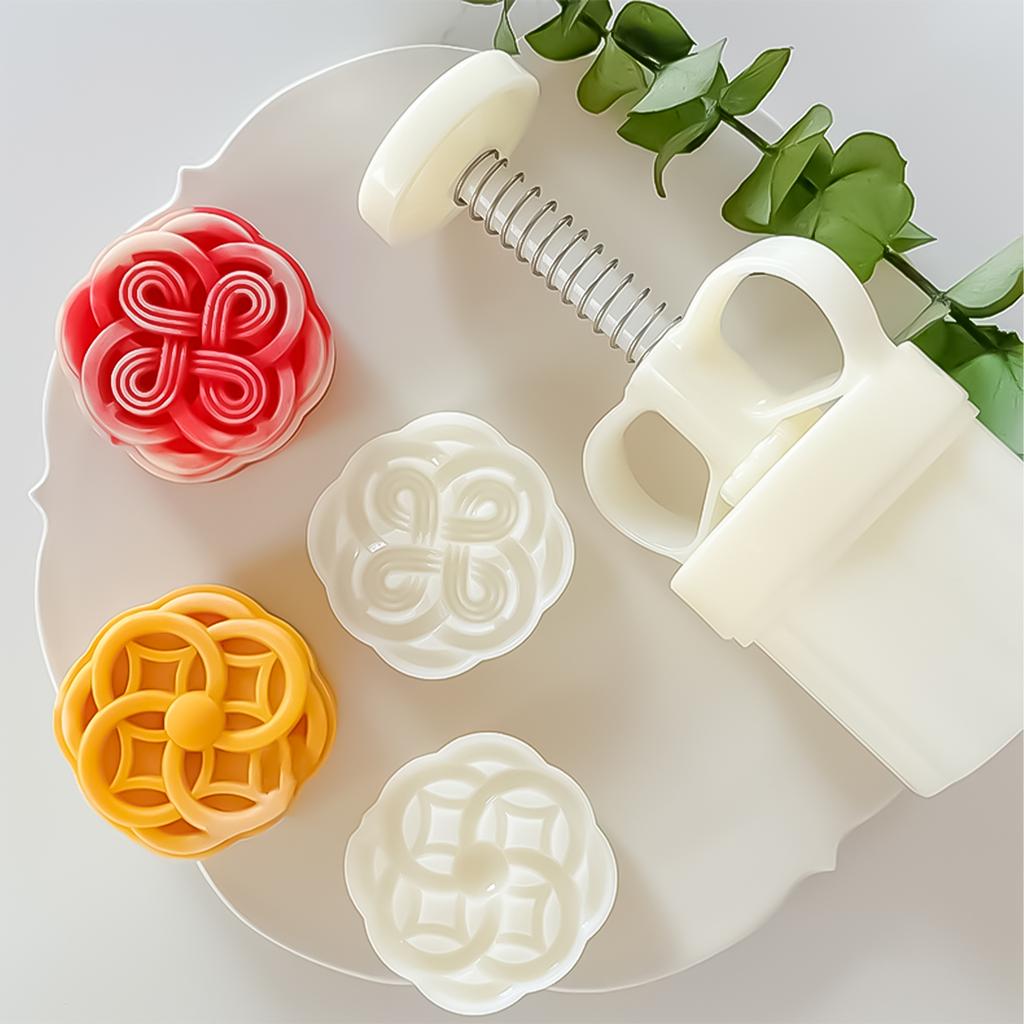 Fortune Knot Mooncakes Molds Unique Mooncakes Crafting Molds Creative Stamp Set for Making Beautiful Treat