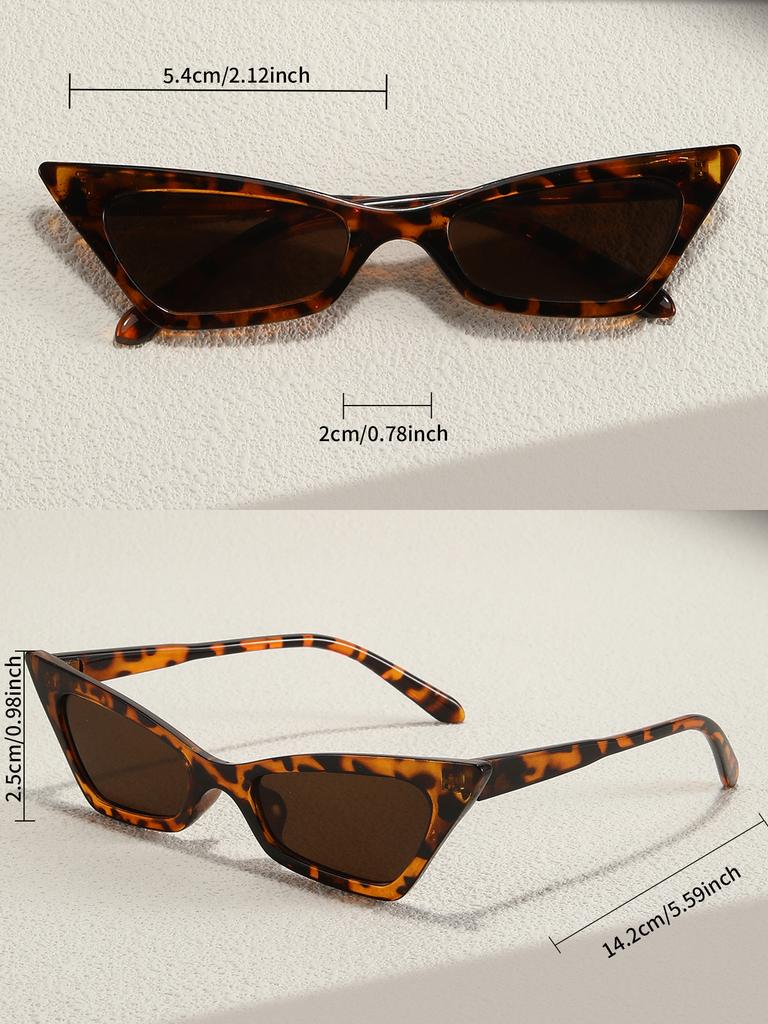 1 pair of retro tortoiseshell triangle women's fashion sunglasses travel pose model glasses UV protection glasses