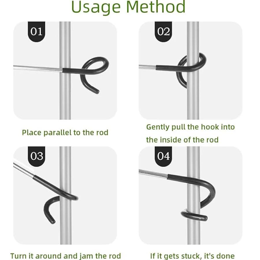 Outdoor Camping Light Hook Stainless Steel Camping Lantern Hanger Non Slip Tent Light Hanger Hook Bird Feeder Pole Hook S Shape