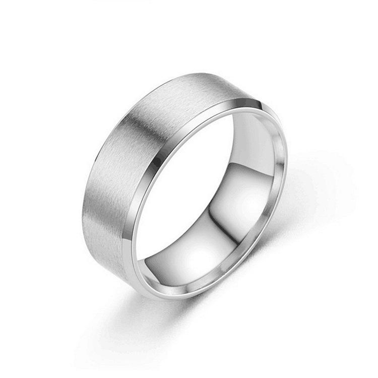 Cross-border European and American popular, titanium steel matte ring, plain stainless steel men's ring ring, Amazon jewelry wholesale