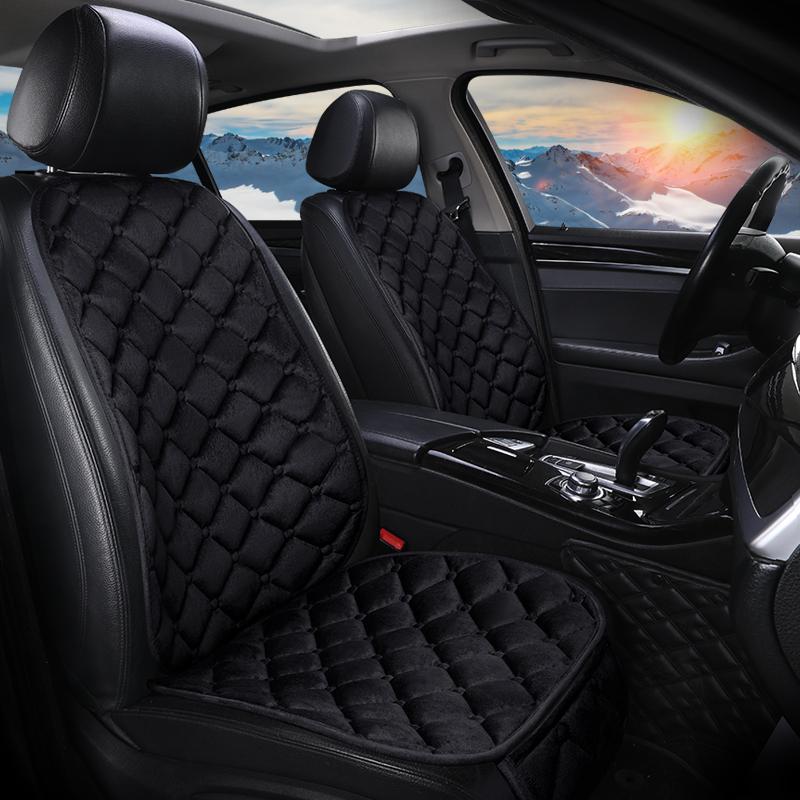 Thickened Fuzzy Automotive Seat Cushion And Backrest 3-Piece Set Single Seat Cushion With Thermal Cotton, No Binding, Office C