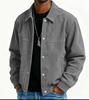 Autumn 2026 Men's Solid Color Casual Jacket - Simple Style, Long Sleeve, Button-Up, European & American Fashion.