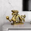 Aris & Juno Brass Prosperous Dragon Feng Shui Statue – Chinese Wealth & Prosperity Figurine for Entryway, Home Office Desk or Shelf Decor, Gift for