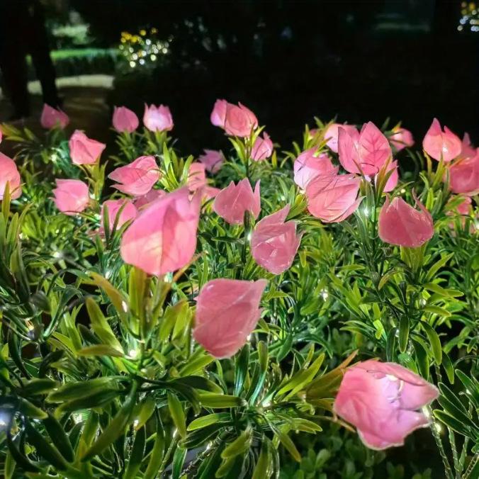 Solar LED Lights Gardenias Flower Lawn Lamp IP65 Outdoor Waterproof for Yard Patio Courtyard Garden Ambience Ornamental Light