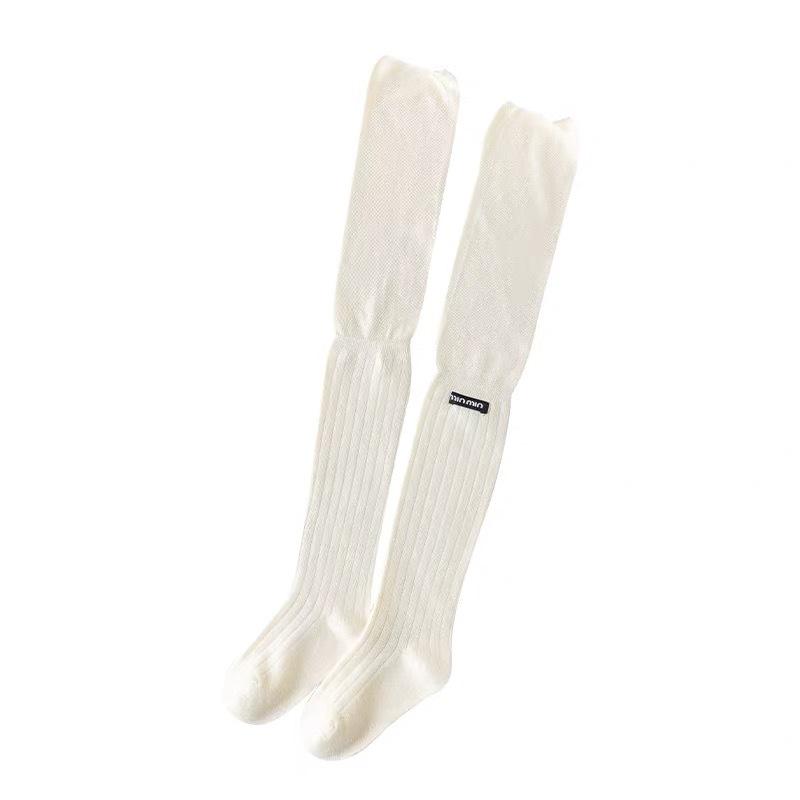 

Girls Miu Series Korean Style Over-the-Knee Scrunchy Socks - Solid Color Cotton Class A, Autumn Collection M 3-5 Years