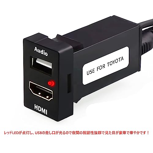 YOBIS USB Input Port & HDMI Input Port Audio Relay Audio Parts Switch Hole Panel For Toyota Vehicles, Switch Hole USB Port HDMI Input Audio Relay