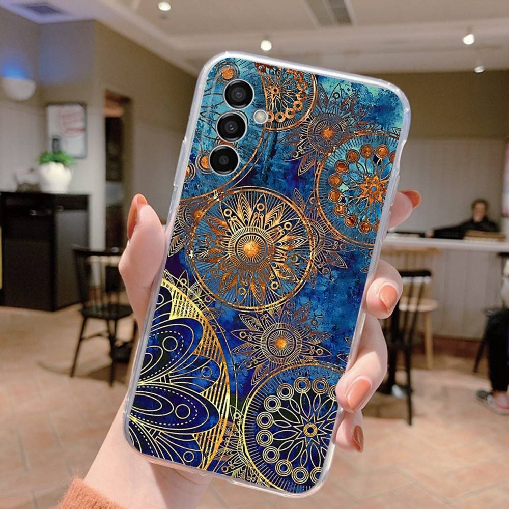 Hamsa Hand Of Fatima Art Phone Case For Samsung S24,30,21,22,23,20 FE,lite,PIus,Ultra,5G,Note,9,10 Transparent Cover