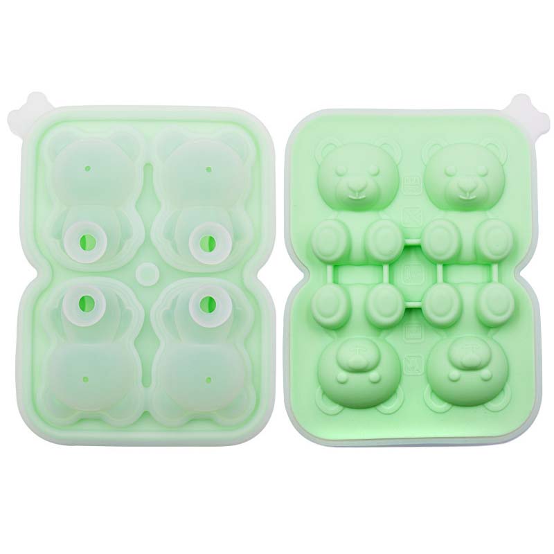 Cute Bear Silicone Mold Creative Bear Dessert Cake Silicone Mold Summer Ice Mold Ice Mold Silicone Bar Accessories Kitchen Tool (As shown-15829)-