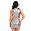Missy Empire Womens/Ladies Floral Corsage Metallic Crop Top